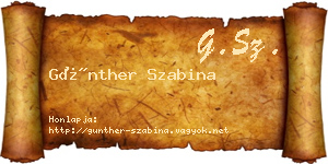 Günther Szabina névjegykártya