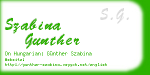 szabina gunther business card